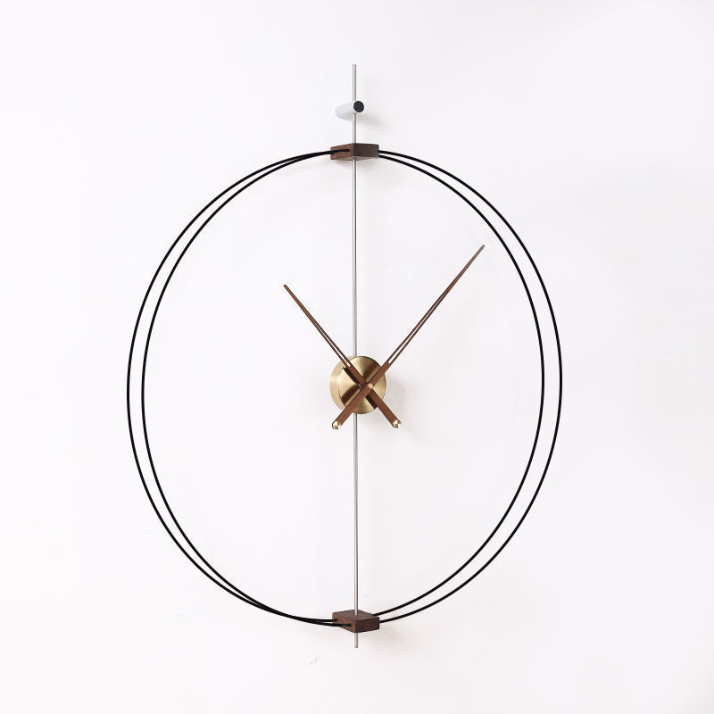 Artistic Creative Light-Luxury Minimalist Quiet Walnut-Wood-Pointer Wall Clock
