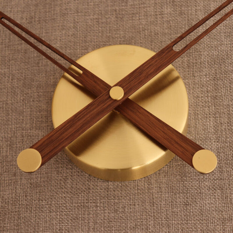 Artistic Creative Light-Luxury Minimalist Quiet Walnut-Wood-Pointer Wall Clock